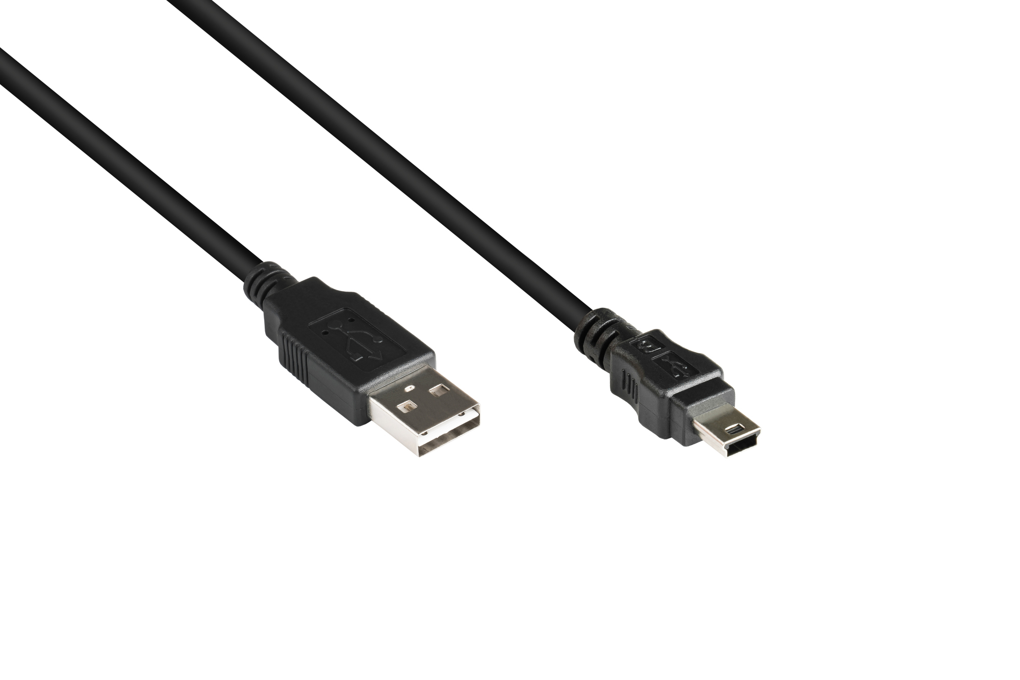 Anschlusskabel USB 2.0 EASY Stecker A an Mini B Stecker, schwarz, 1m, Good Connections®