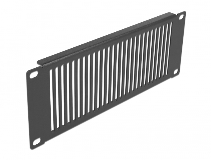 10" Netzwerkschrank Panel mit Lüftungsschlitzen vertikal 2 HE schwarz, Delock® [66669]