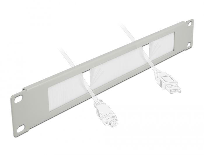 19" Kabelmanagement Bürstenleiste 1 HE grau, Delock® [66532]