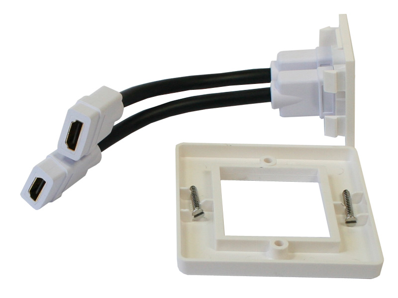 HDMI-Einbaurahmen/Anschlussdose, mit 2 HDMI Anschlüssen, Good Connections®