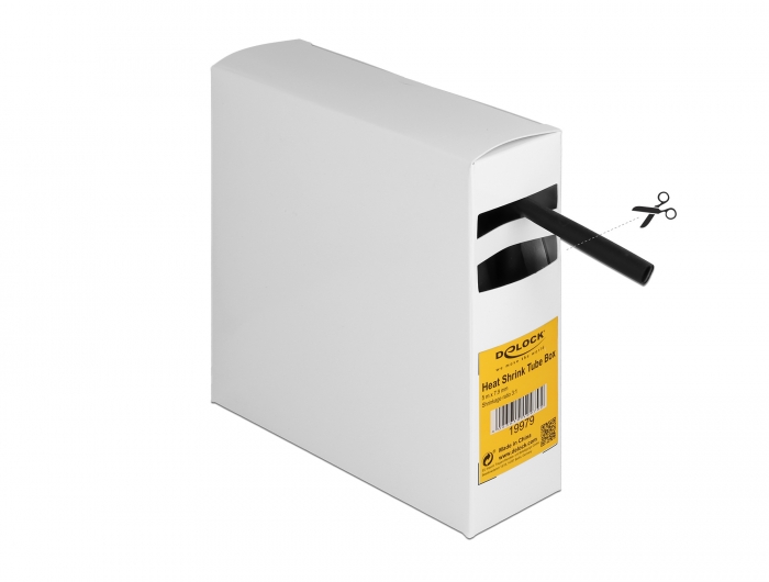 Schrumpfschlauch Box, mit Innenkleber, Schrumpfungsrate 3:1, 5 m x 7,9 mm schwarz, Delock® [19979]