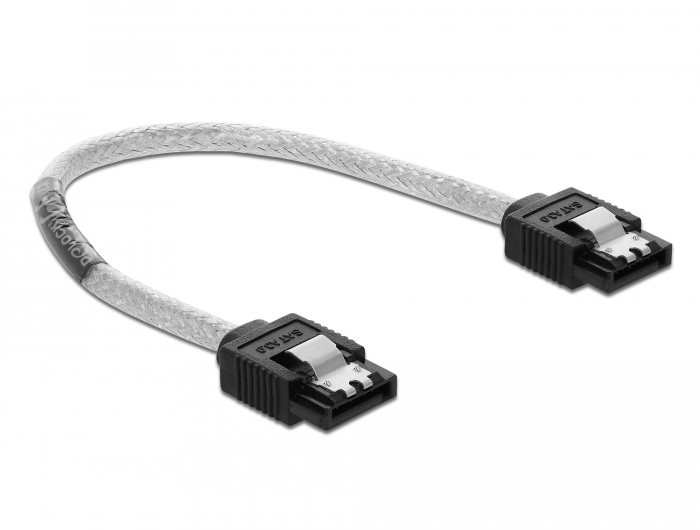SATA 6 Gb/s Kabel, transparent, 0,2 m, Delock® [85340]