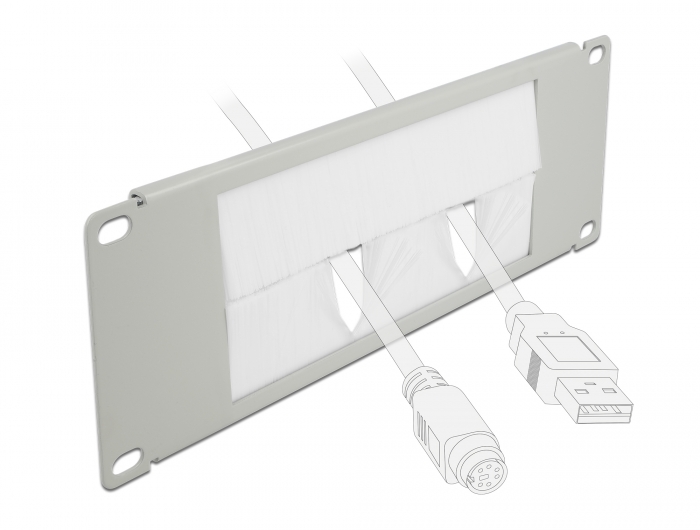 10" Kabelmanagement Bürstenleiste 2 HE grau, Delock® [66535]