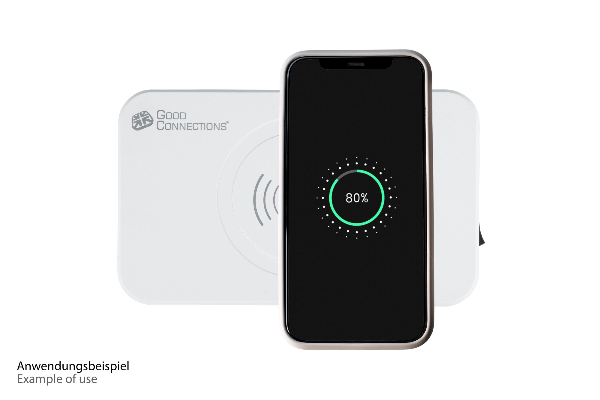 USB-Desktop-Ladestation 60W, 5-Port (1x USB-C™ und 4x USB-A), 10W Qi Wireless Charging, weiß, Good Connections®