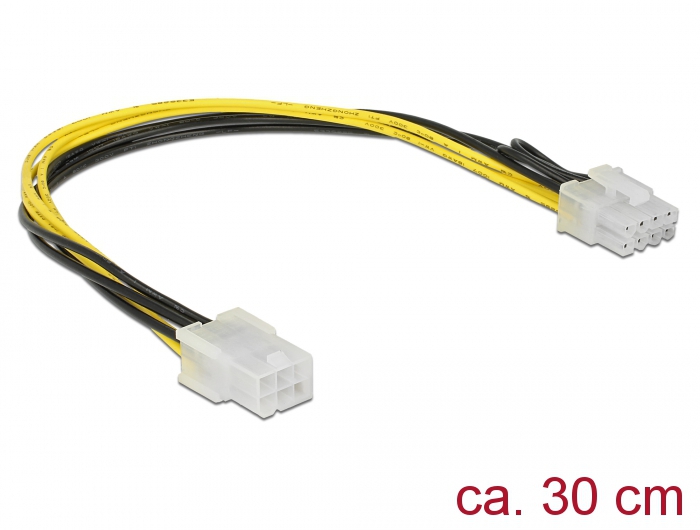 PCI Express Stromkabel 6 Pin Buchse > 8 Pin Stecker 30 cm, Delock® [85535]