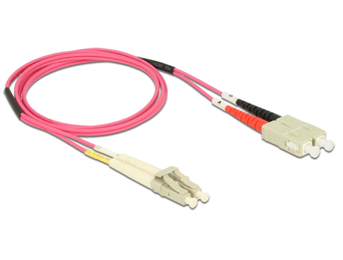 Kabel Lichtwellenleiter LC / SC Multimode OM4, 1m, Delock® [84680]