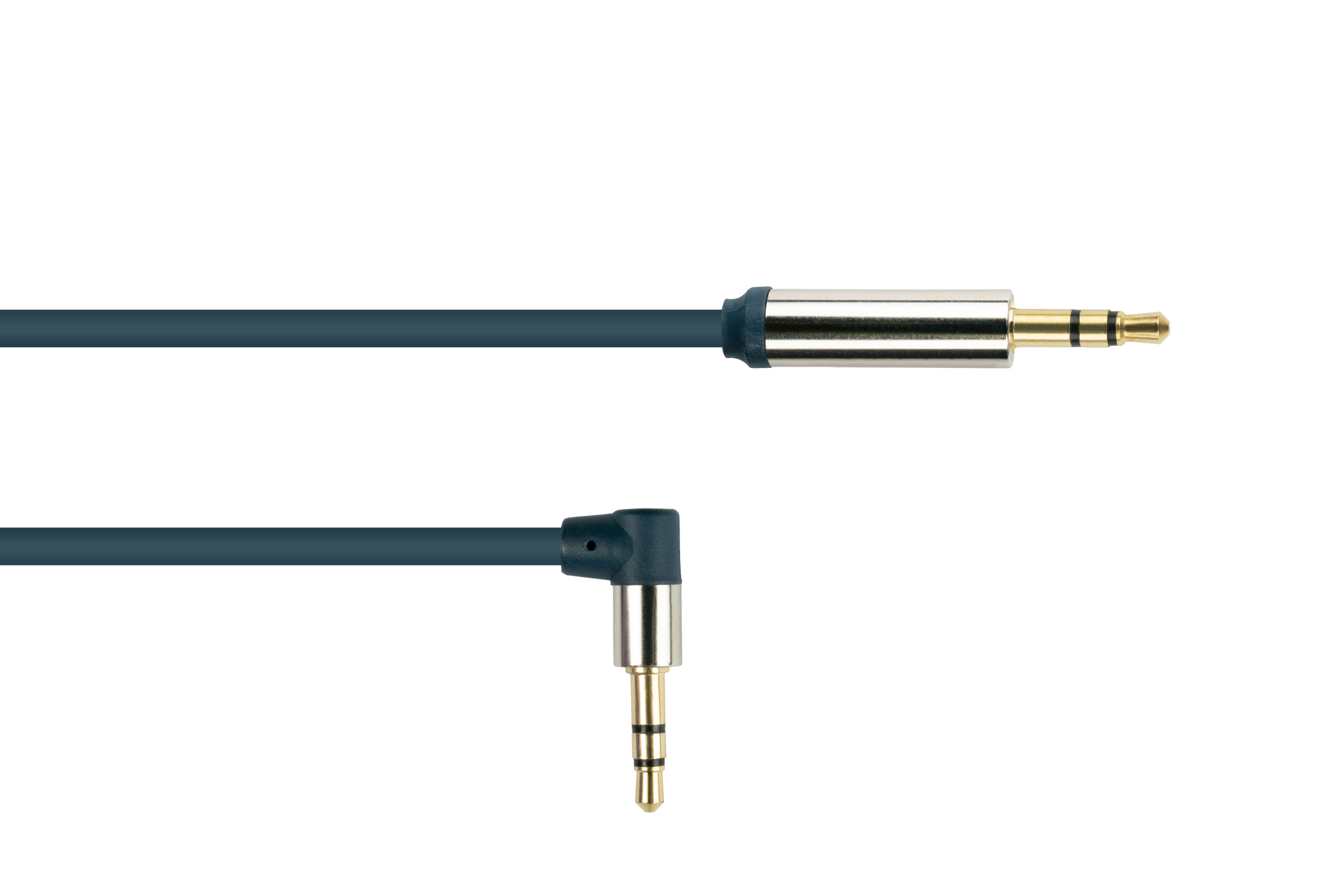 Audio Anschlusskabel SmartFLEX, High-Quality, 3-poliger 3,5mm Klinkenstecker an Klinkenstecker gewinkelt, dunkelblau, 3m, Good Connections®