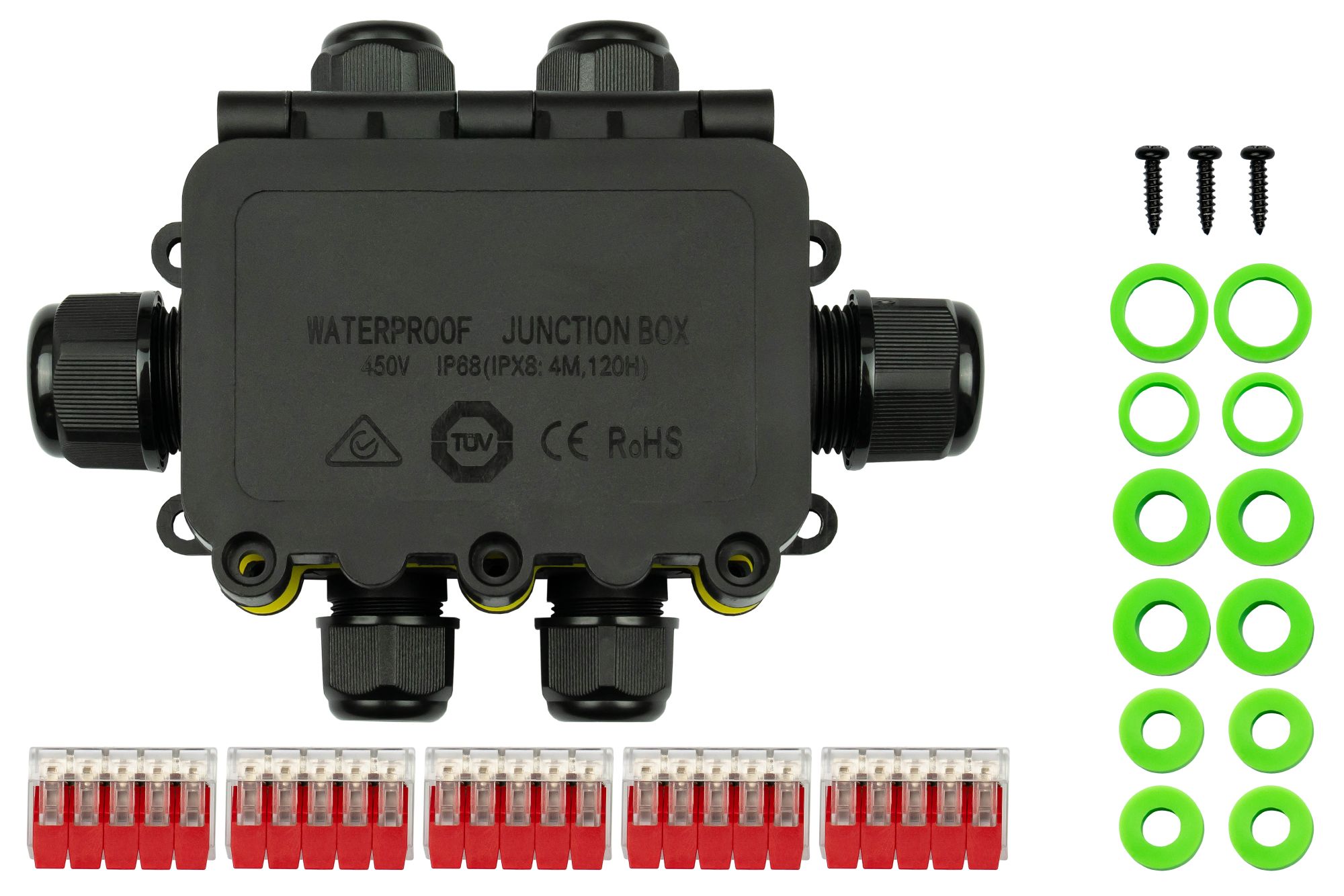 kabelmeister® Abzweigdose, 6 Wege, werkzeuglos, IP68