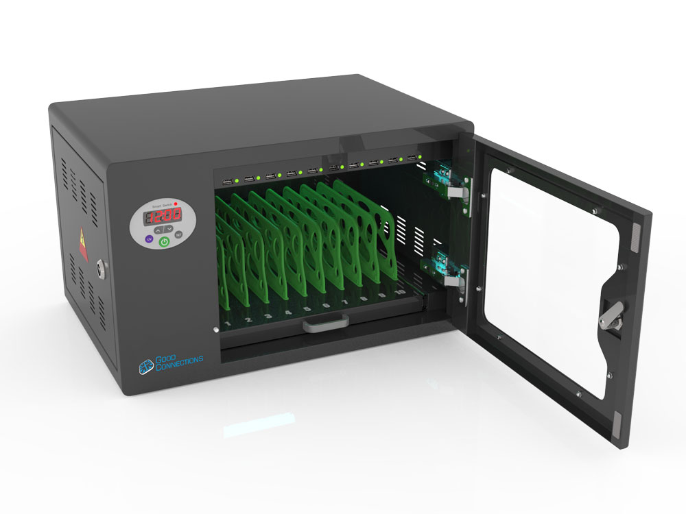 Good Connections® ANTARES T10 Tablet-Ladeschrank, UV-C Desinfektion, schwarz