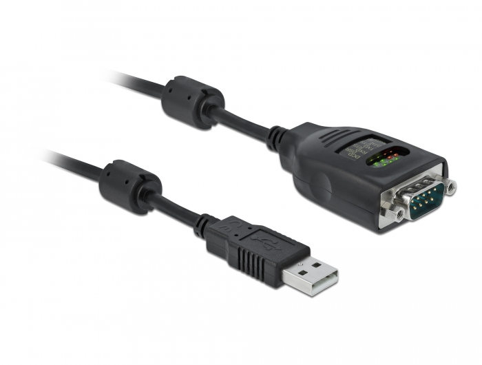 USB Typ-A zu Seriell DB9 Adapter mit 9 LED RS-232 Tester, Delock® [90497]