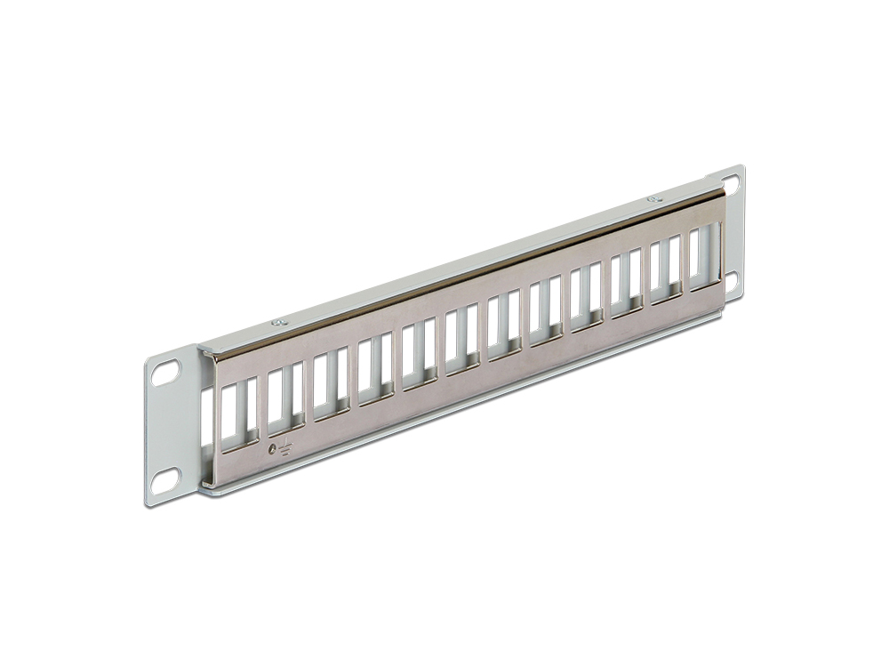 Keystone 10" Patchpanel 12 Port Metall, grau, Delock® [43327]