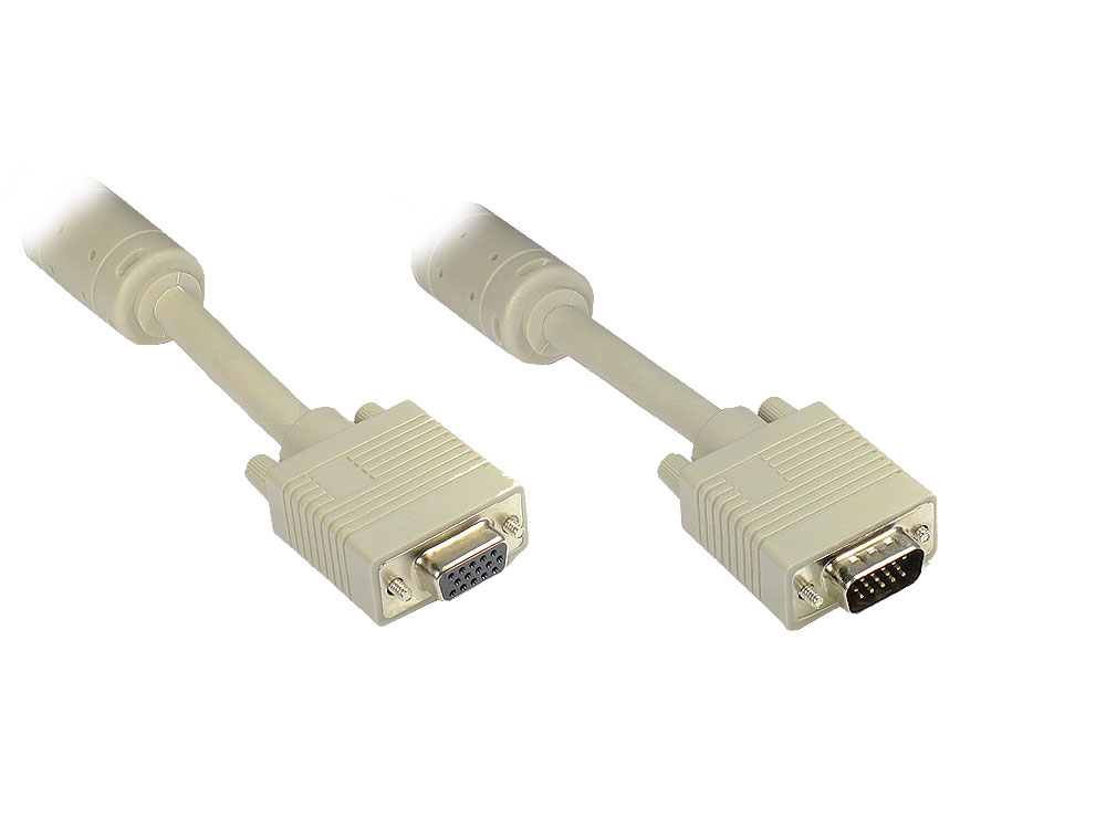 Verlängerung S-VGA Stecker auf Buchse, grau, 1,8m, Good Connections®