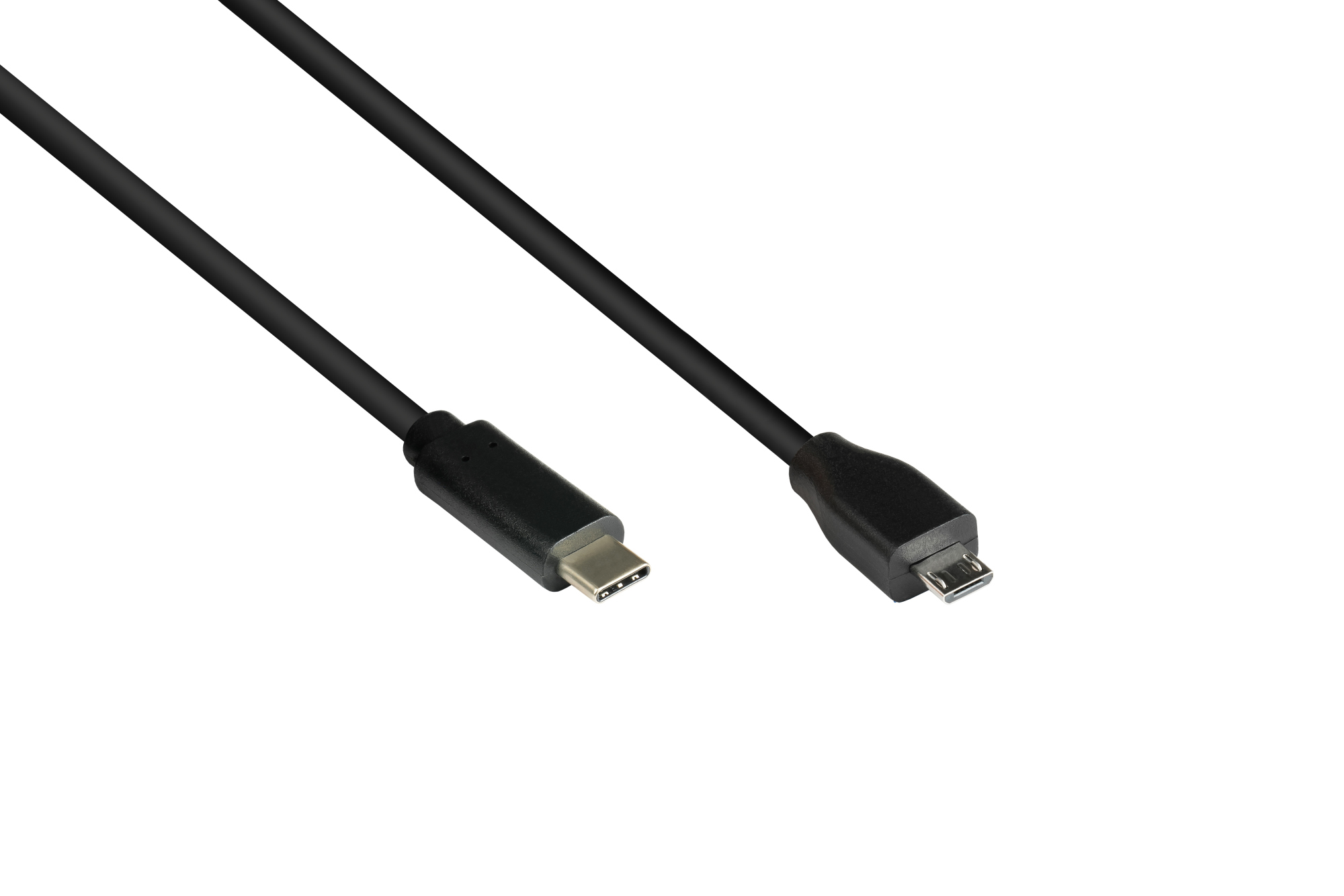 Anschlusskabel USB 2.0, USB 2.0 Micro B Stecker an USB-C™ Stecker , CU, schwarz, 1m, Good Connections®