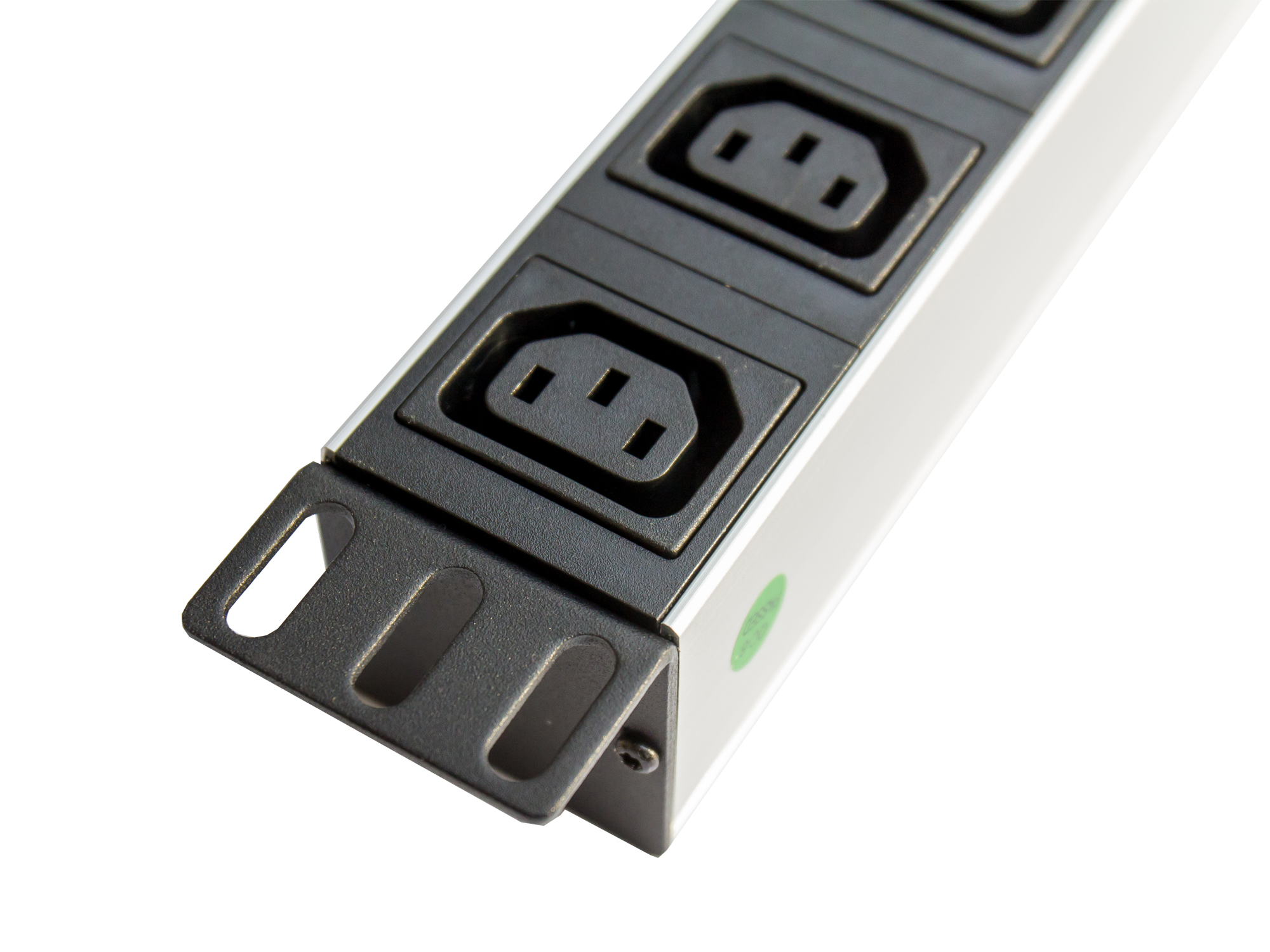 19" PDU Steckdosenleiste, 1HE, Schutzkontakt-Stecker an 8x C13 Kaltgeräte-Buchse (10A), Schalter, ÜSS, Aluminiumprofil, Good Connections®