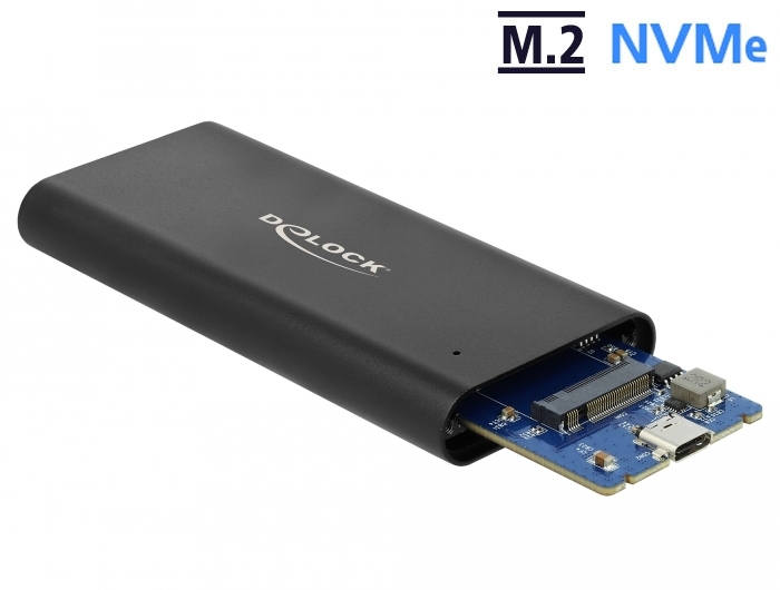 Externes Gehäuse für M.2 NVMe PCIe SSD mit SuperSpeed USB 10 Gbps (USB 3.1 Gen 2) USB Type-C™ Buchse, Delock® [42614]