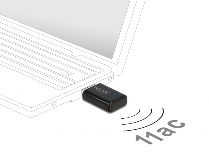 USB 3.0 Dualband WLAN ac/a/b/g/n Micro Stick 867 + 300 Mbps, Delock® [12550]