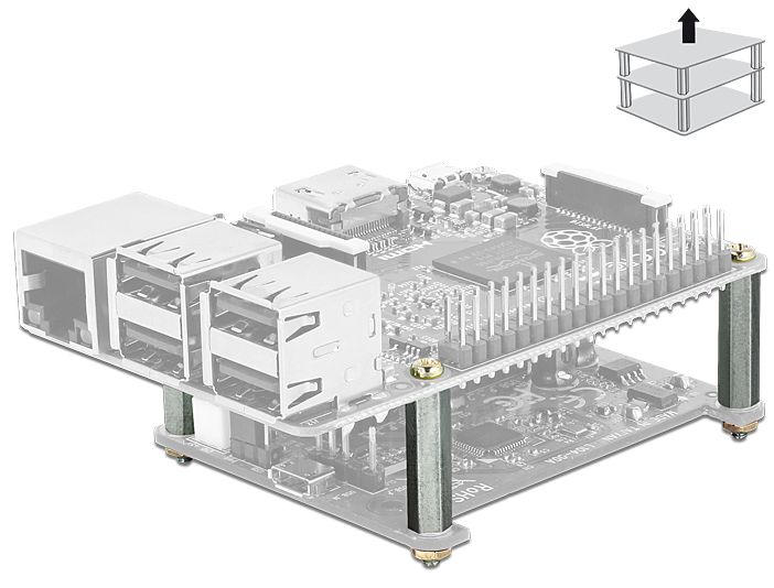 Montagezubehör Befestigungsset für Raspberry Pi, Delock® [18211]