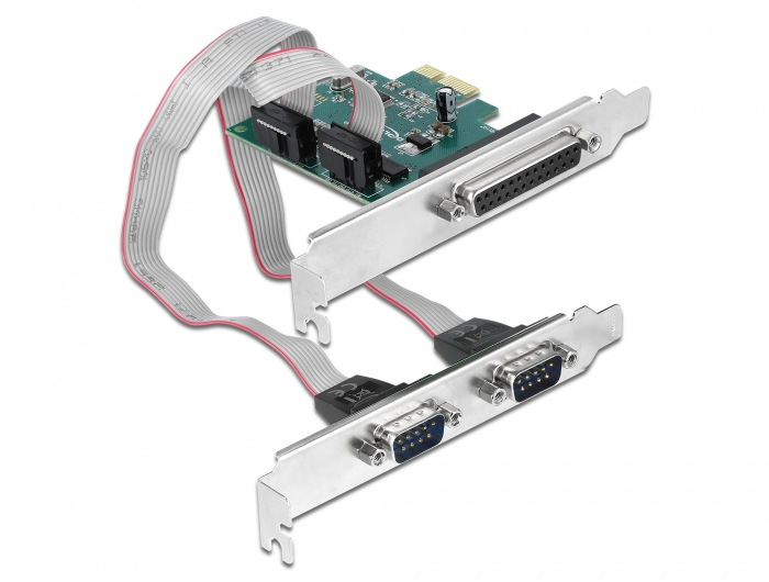 PCI Express Karte an 2 x Seriell RS-232 + 1 x Parallel IEEE1284, Delock® [90413]