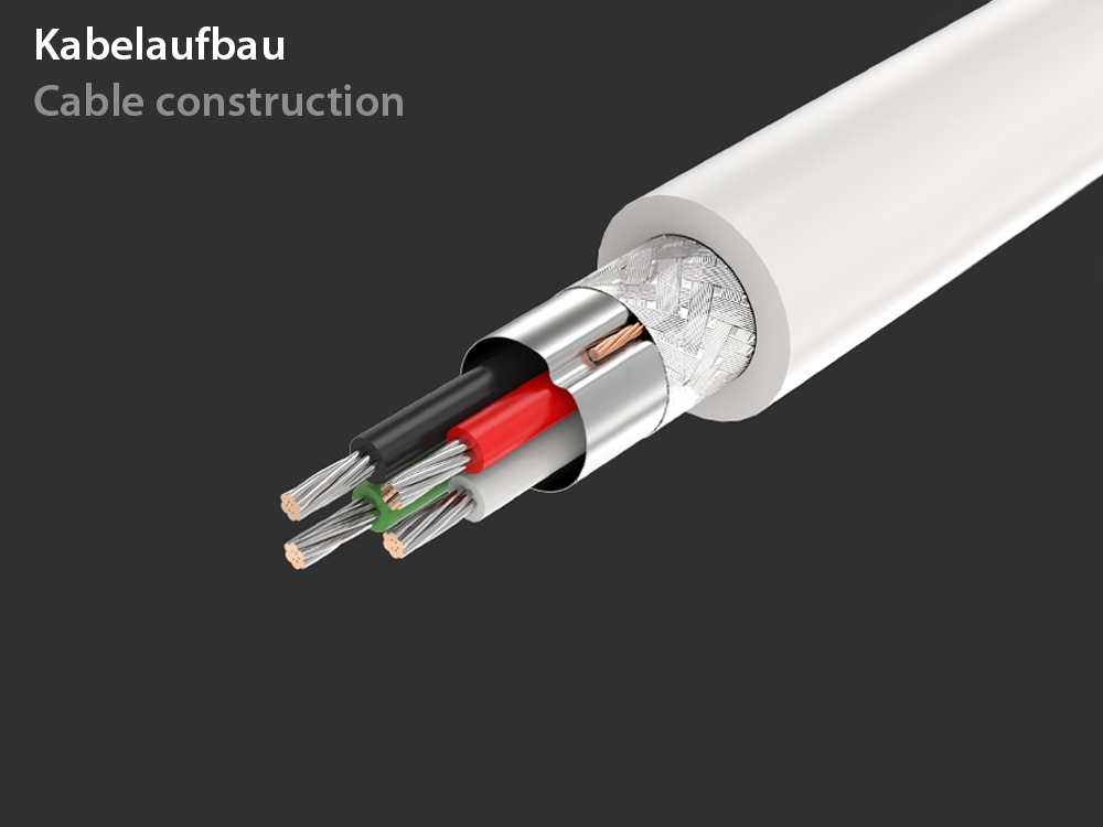 Industrie-Steckverbinder S4 - USB 3.0 Kabel, Stecker A an Einbaubuchse A mit Kabelverschraubung, Bajonett, IP67, schwarz, 1m, Good Connections®