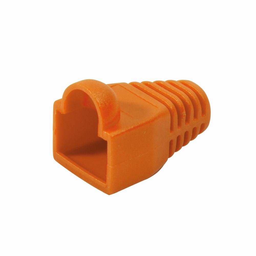 Steckverbinder Kat.6 RJ45 100er Set, geschirmt, orange Tülle , LogiLink® [MP0022O]
