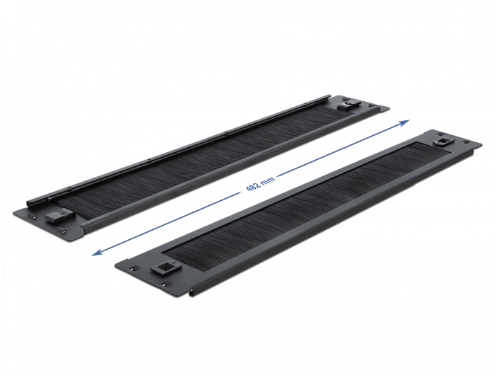 19" Kabelmanagement Bürstenleiste werkzeugfrei 2 HE schwarz, Delock® [66346]