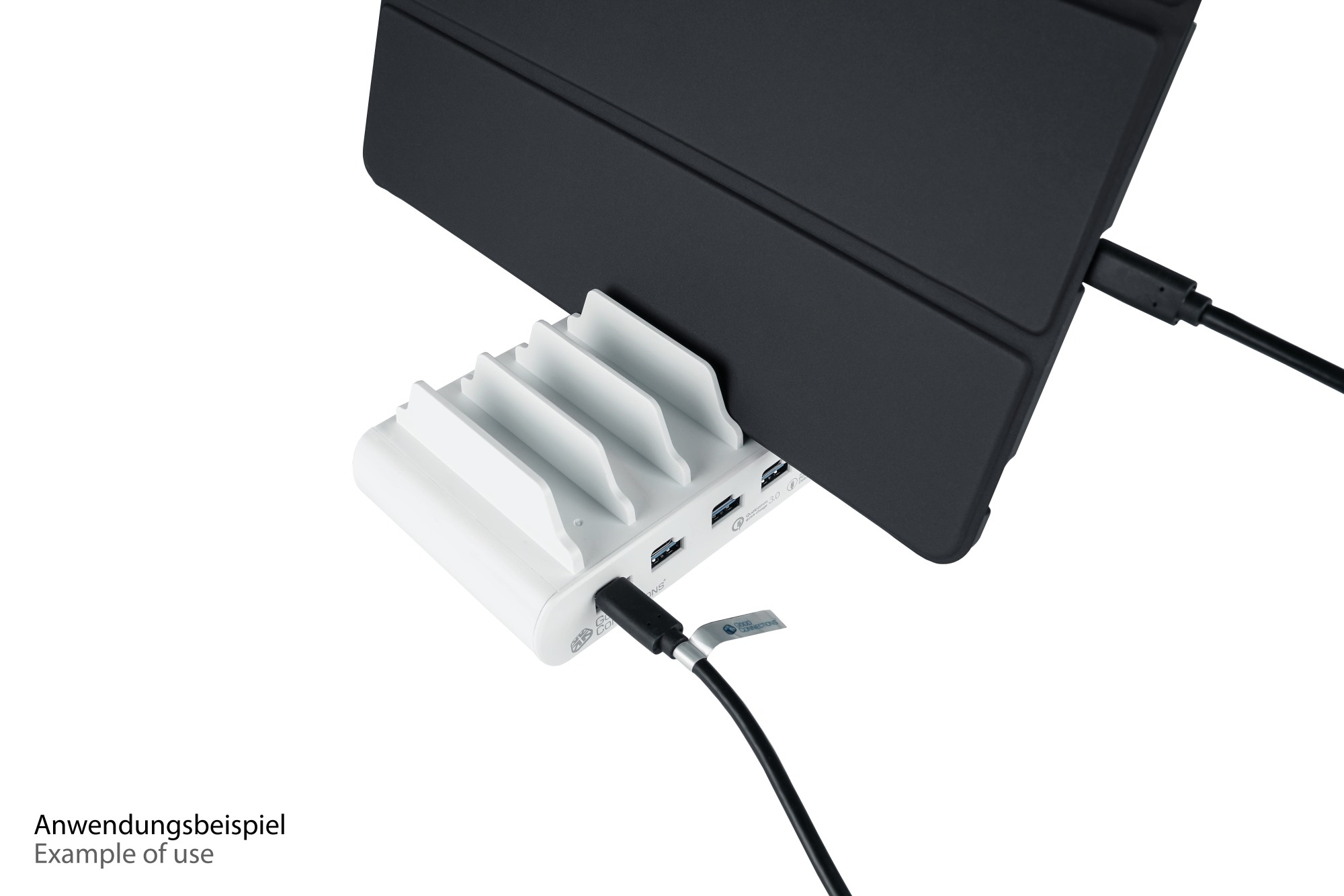 USB-Desktop-Schnellladestation 110W, 10-Port (5x USB-C™ und 5x USB-A), PD 3.0, QC 3.0, weiß, Good Connections®