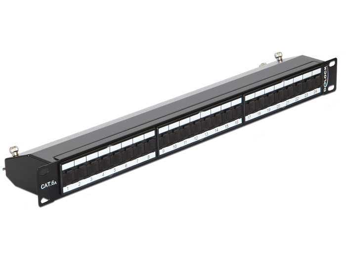 19" Patchpanel 24 Port Cat.6A schwarz, Delock® [43320]