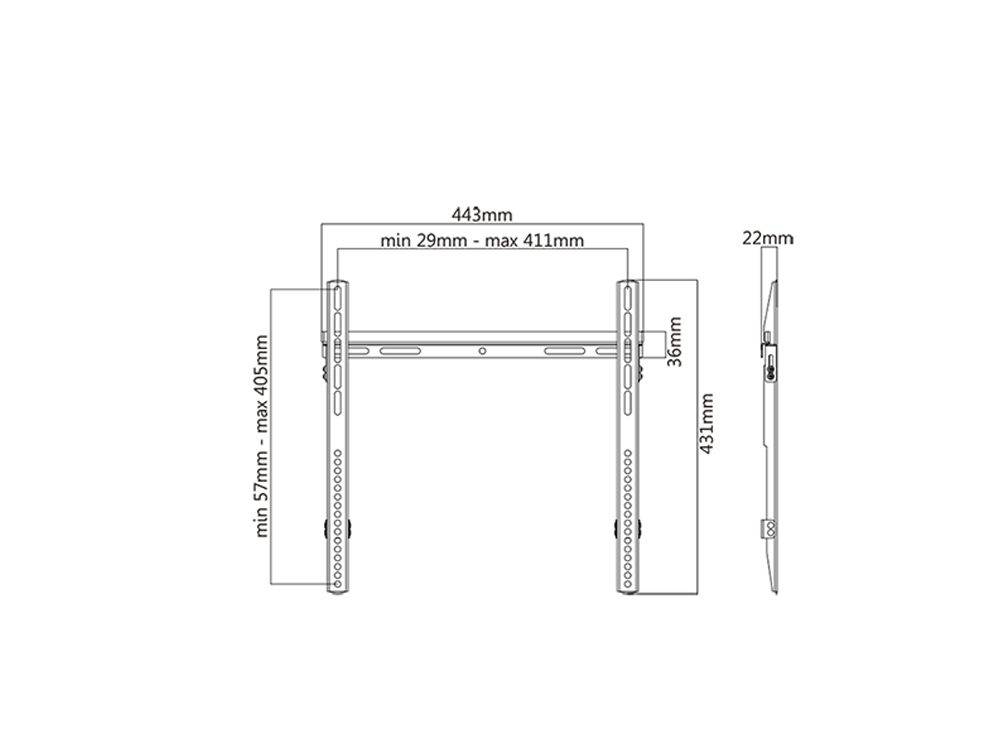 Bildschirm- und LCD TV-Wandhalter, 32“ - 55“ (81 - 140 cm), Belastung bis 40 kg, schwarz, My Wall®