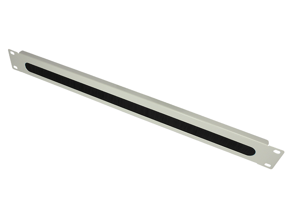 19" Kabeldurchführung, mit Bürsteneinsatz, 1HE, lichtgrau (RAL7035), Good Connections®