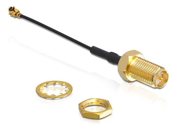 WLANz Anschl. RP-SMA Jack z. Einb. 50mm, Delock® [88409]