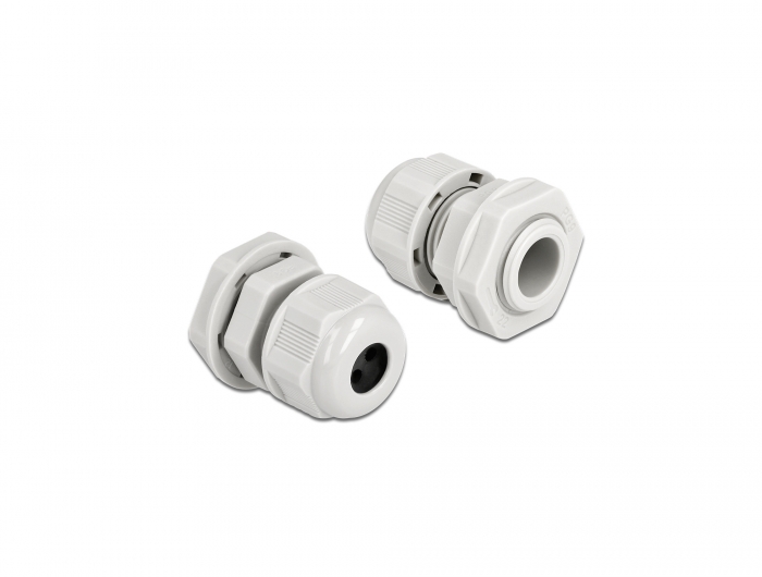 Kabelverschraubung PG9 für Rundkabel mit drei Kabeleinführungen grau 2 Stück, Delock® [60374]