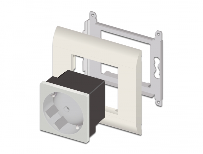 Easy 45 Schutzkontakt-Steckdose 45°-Anordnung 45 x 45 mm 10 Stück, Delock® [81321]