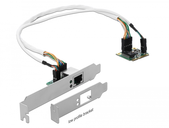 Mini PCIe I/O PCIe half size 1 x Gigabit LAN Low Profile, Delock® [95265]