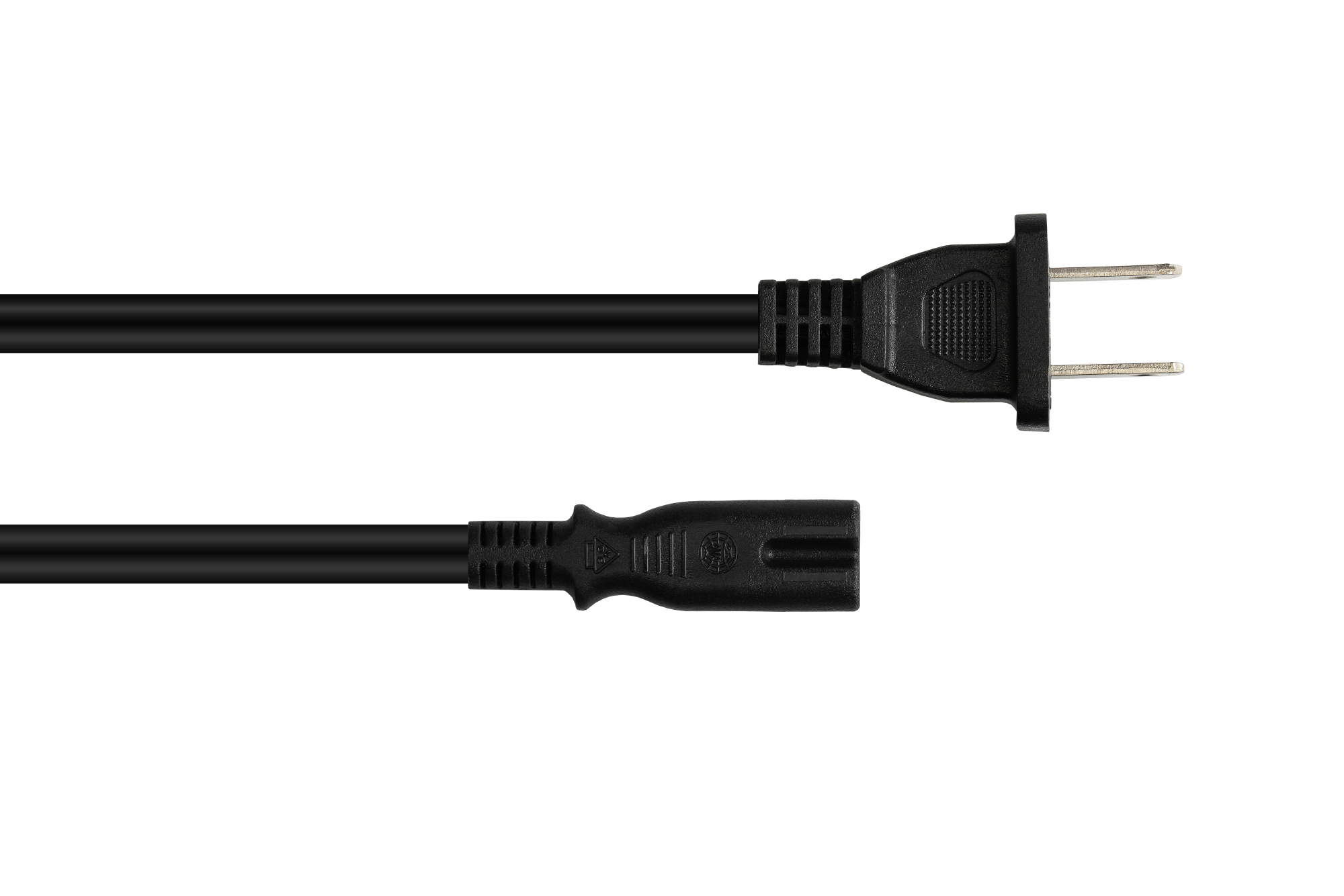Netzkabel Amerika/USA Typ A (NEMA 1-15P) an C7/Euro 8 Buchse (gerade), UL, schwarz, AWG18, 1,8 m, Good Connections®