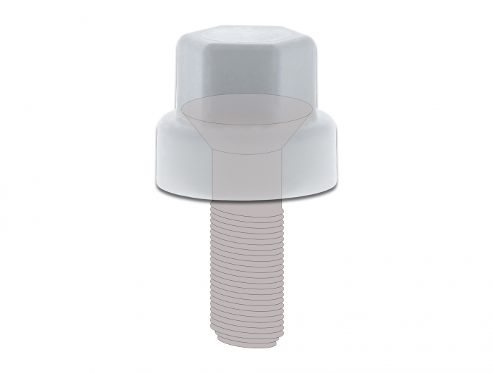 Schutzkappe Sechskant für Schraube M6 weiß 10 Stück, Delock® [60249]