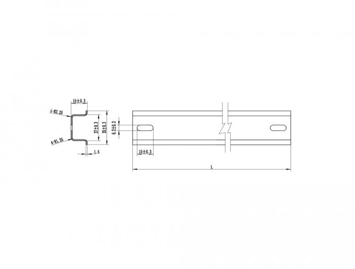 Hutschiene 35 x 15 mm (100 cm) Aluminium, Delock® [66181]