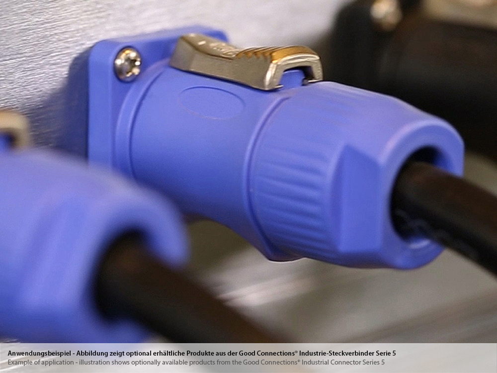 Netzsteckverbinder (Power-In) 3-Pin mit Arretierung, blau, Good Connections®