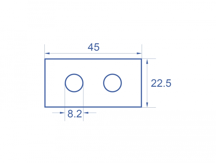 Easy 45 Modulblende Loch-Ausschnitt 2 x M8, 45 x 22,5 mm 10 Stück weiß, Delock® [81371]