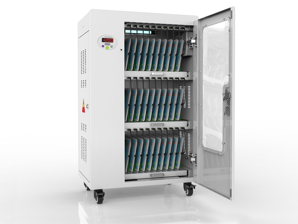 Good Connections® ANTARES T30 Tablet-Ladewagen, UV-C Desinfektion, grau