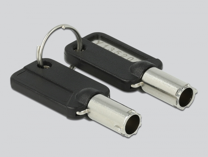 Notebook Sicherungskabel mit 3 Verriegelungsköpfen für Kensington, Noble Wedge und Nano Slot, Navilock® [20676]