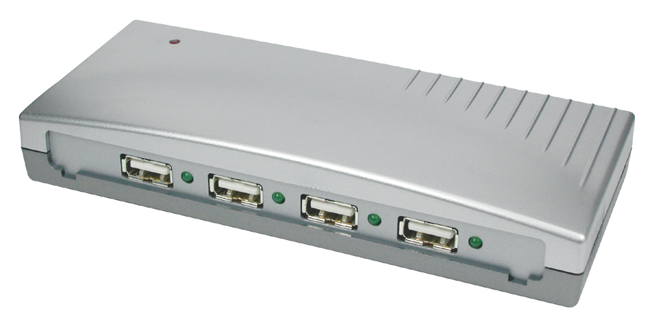 4 Port Externer USB 2.0 HUB inkl. Netzteil und 1.5 Meter Kabel, Exsys® [EX-1163]