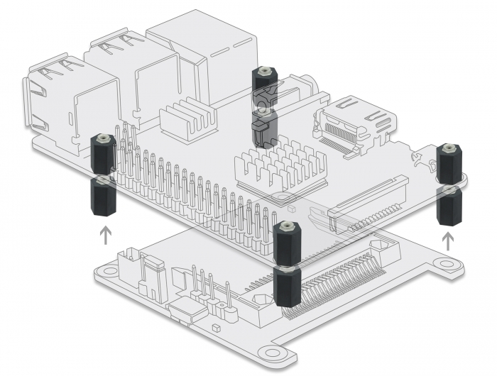 Abstandshalter M2.5, Sechskant, Innen, 10 mm schwarz 4 Stück, Delock® [60243]