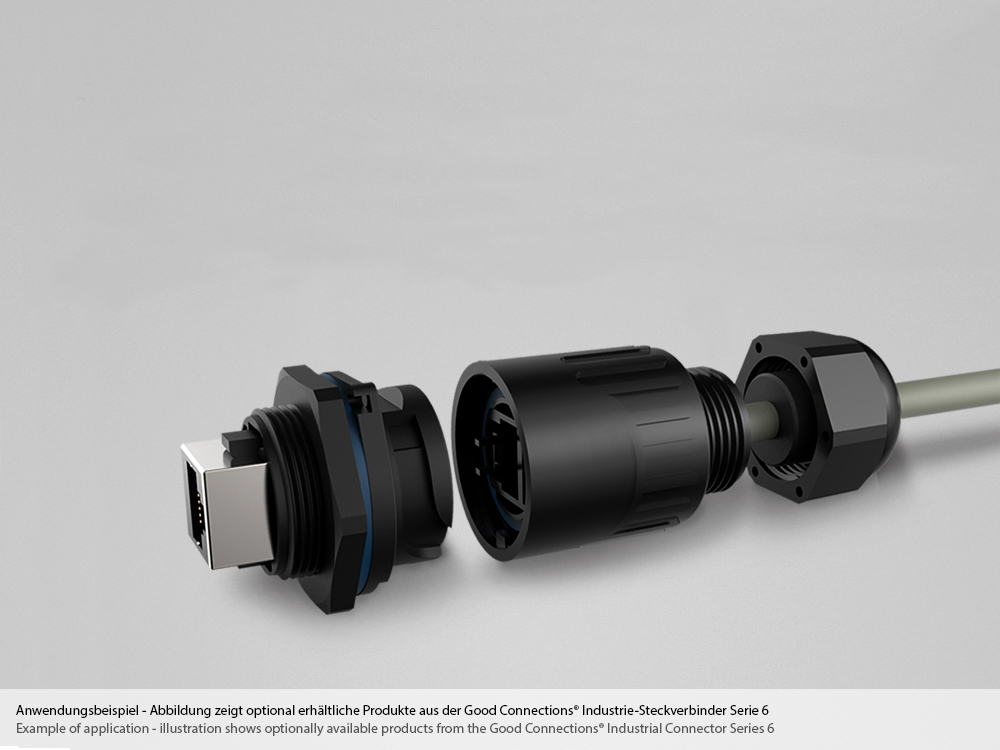 Industrie-Steckverbinder S6 - RJ45 Durchführungskupplung, RJ45 Buchse beidseitig, Bajonett, Good Connections®