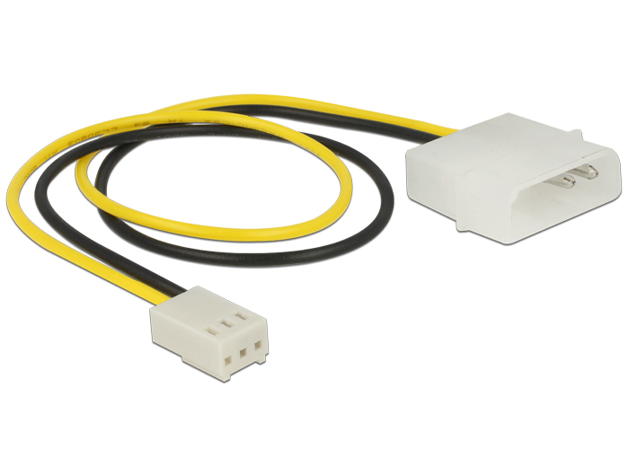 Stromkabel 2 Pin Stecker an 3 Pin Buchse (Lüfter) 30 cm, Delock® [83659]