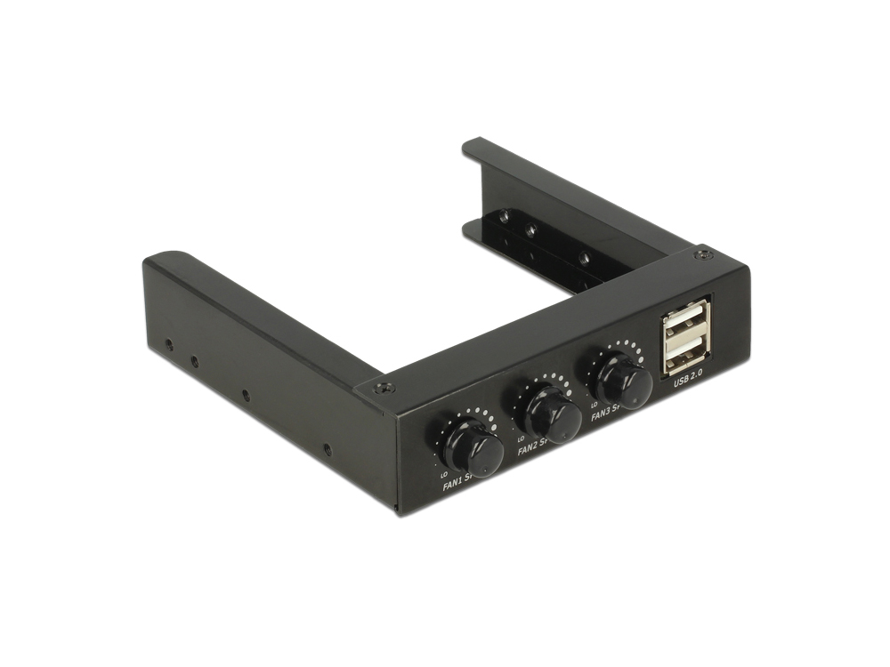 Front Panel 3,5'', 2x USB 2.0 und Lüftersteuerung, Delock® [62714]