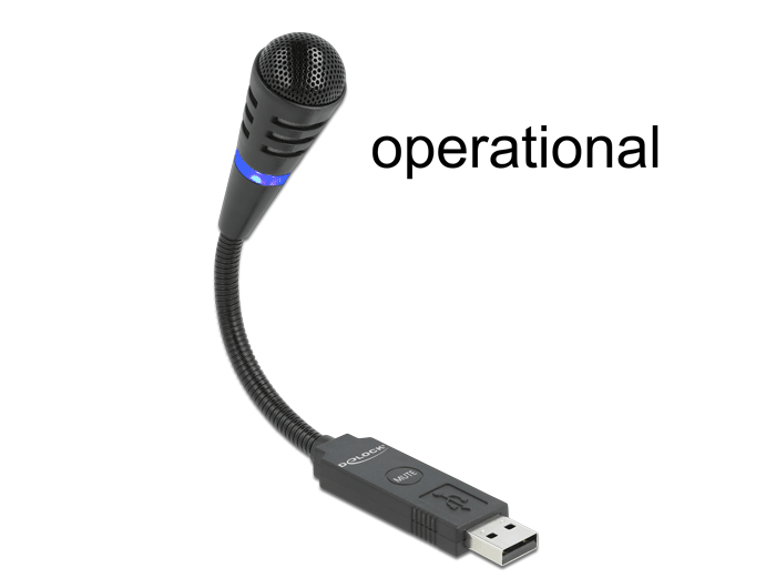 USB Mikrofon mit Schwanenhals und Mute Button , Delock® [66499]