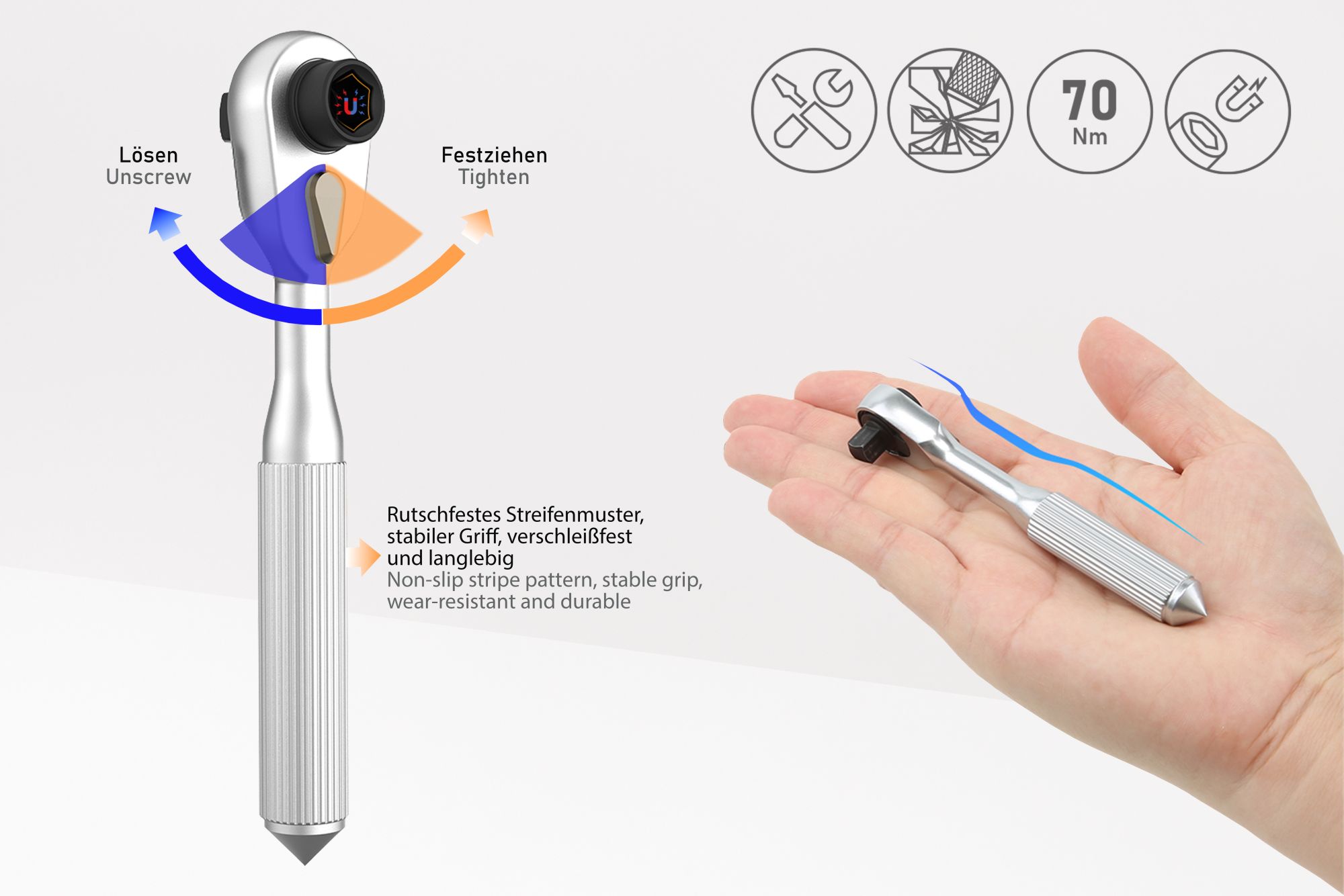 kabelmeister® Ratschenset, 42-Teile, u.a. 30x Bits und 9x Steckschlüssel