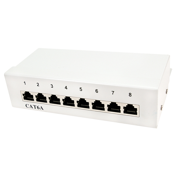 Patchpanel Cat. 6A STP, 8-port, geschirmt, grau, LogiLink® [NP0018]