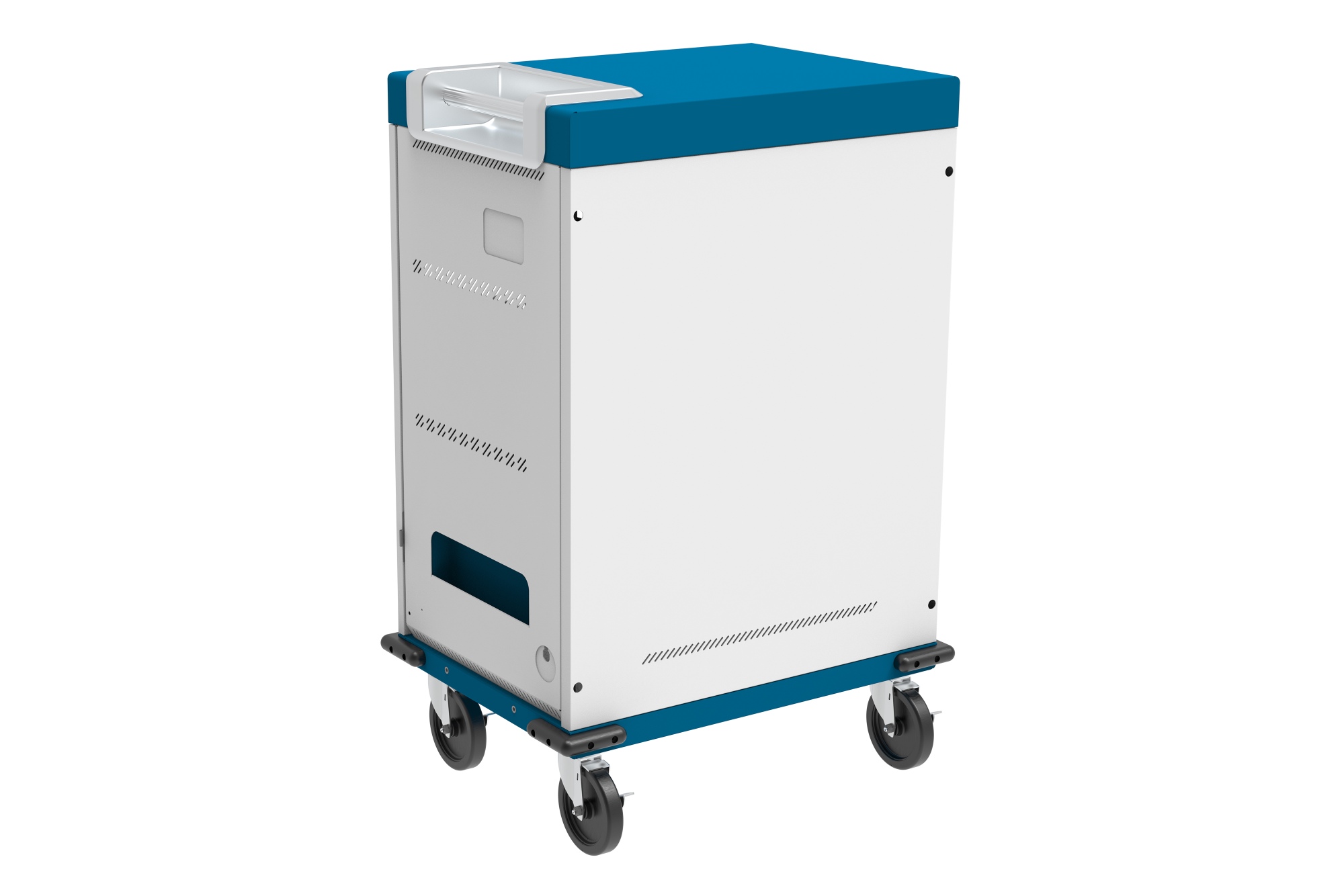 Good Connections® GEMMA T32C Ladewagen für 32 Geräte, USB-C™, 18W pro Port, PD 3.0, QC 3.0, weiß/blau