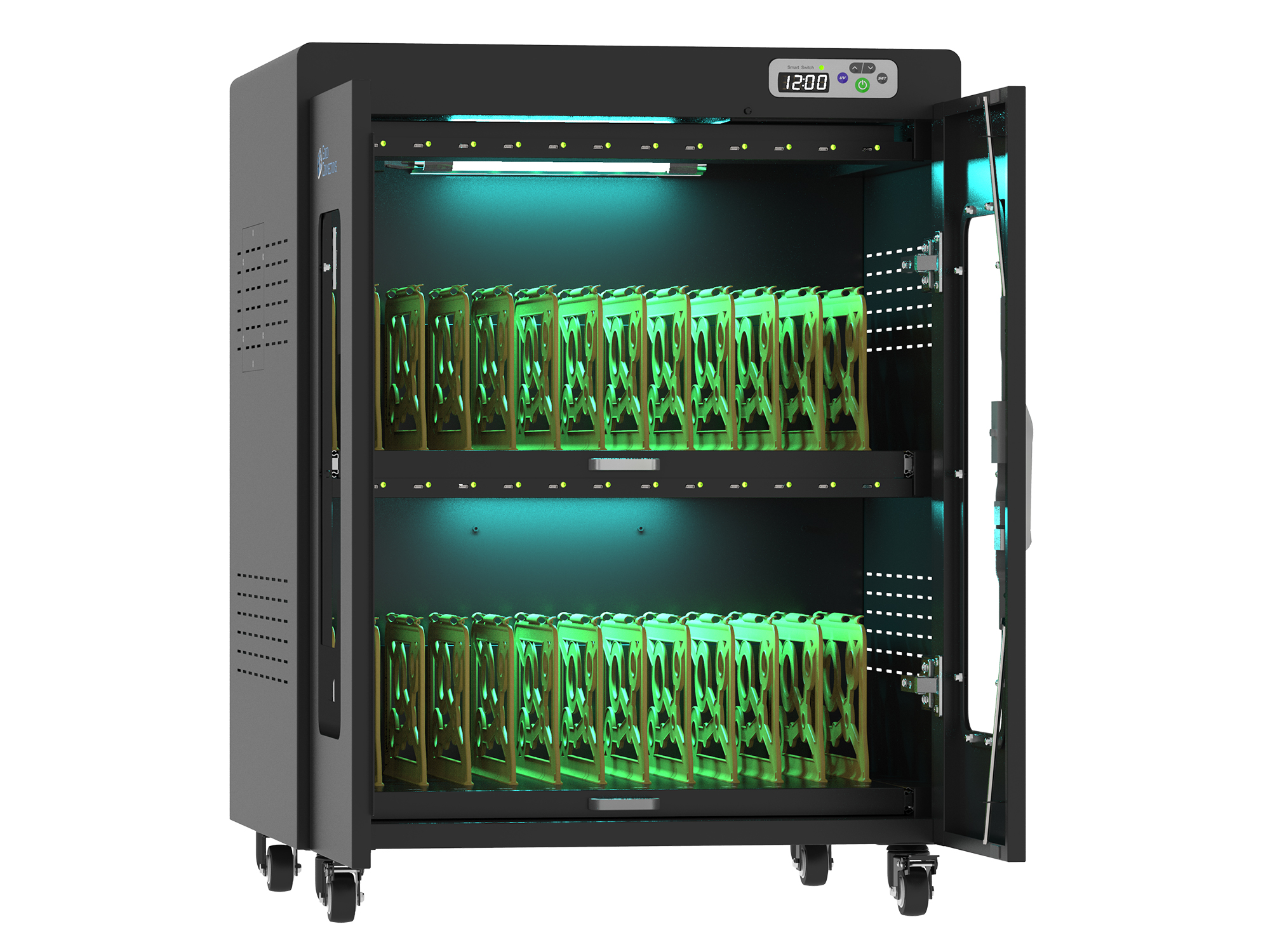 Good Connections® ANTARES PRO N24C Ladewagen bis 15,6", USB-C™, 65W Port, PD3.0, UVC-Desinfektion, schwarz